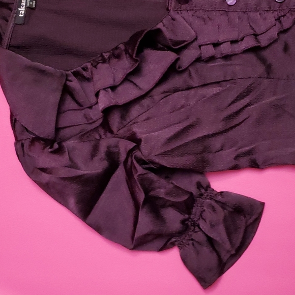 Takara short sleeve ruffle blouse S - Picture 4 of 6